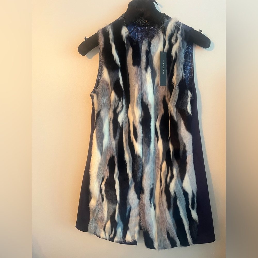 Tahari, navy vest , New